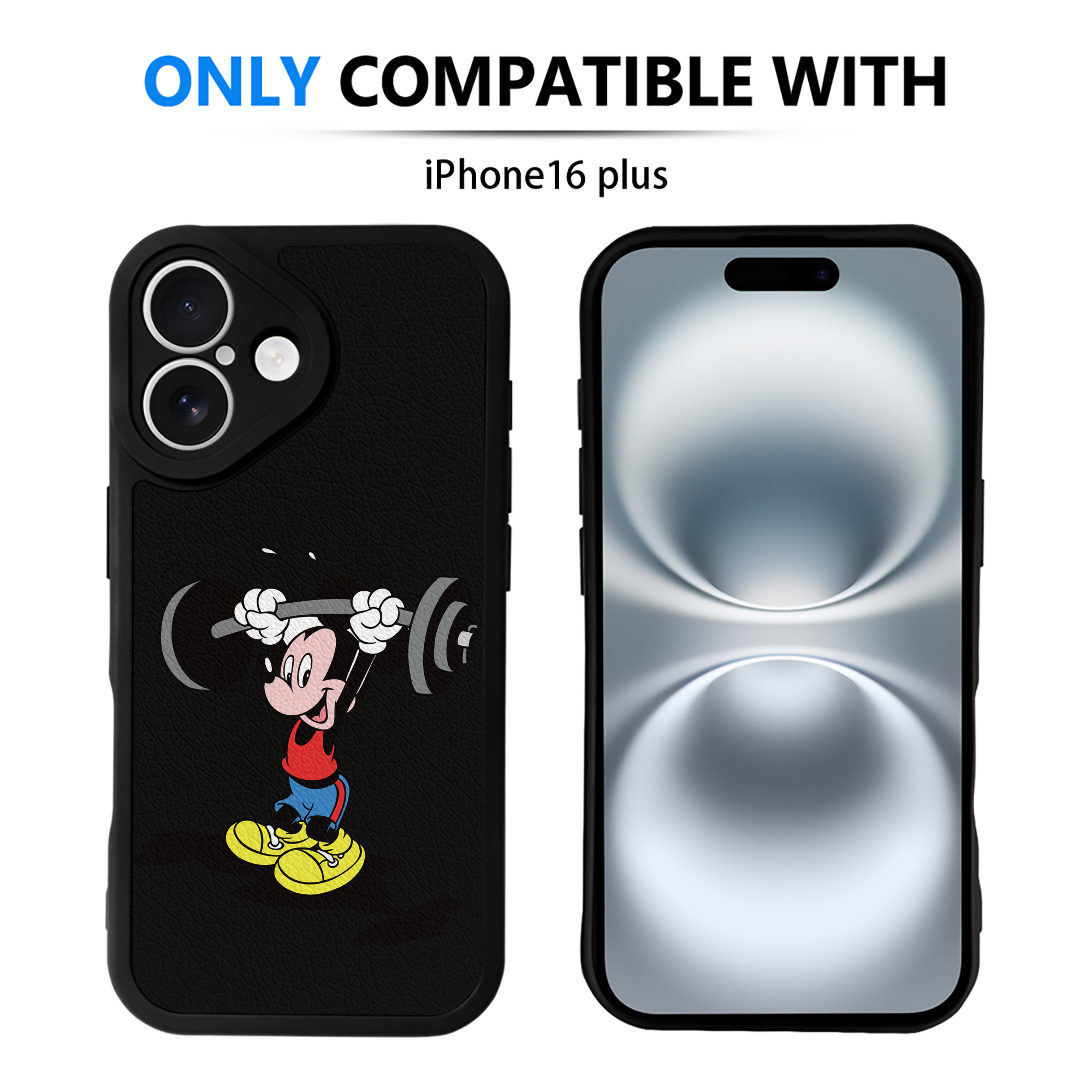 （画像用） ミッキーマウス Mickey Mouse 【iPhone 16シリーズ対応】シリコンスマホケース（レザー調） 材質：シリコン